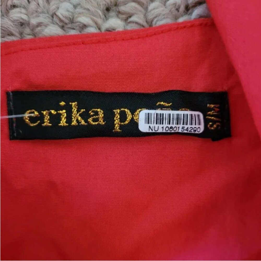Erika Peña Selena maxi dress coral body-hugging scoop neck bodice size S/M - Picture 5 of 7